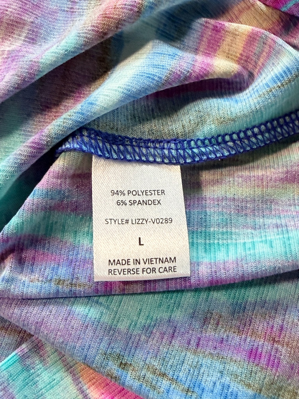 Dear Scarlett Multicolor Brushstroke Tunic in Purple, Blue, Pink - Picture 10 of 11